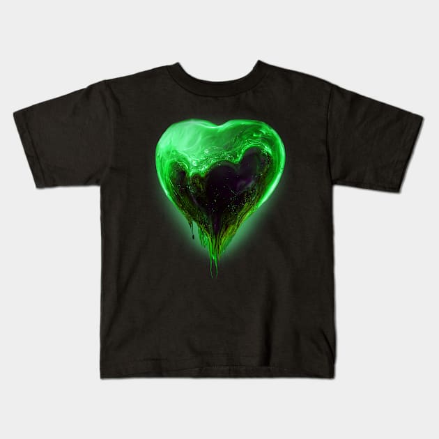 My green heart Kids T-Shirt by orange-teal